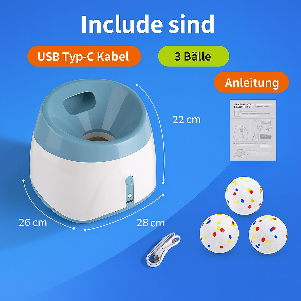 Zoolie® Automatischer Tennisballwerfer für Hunde – Interaktives Spielzeug