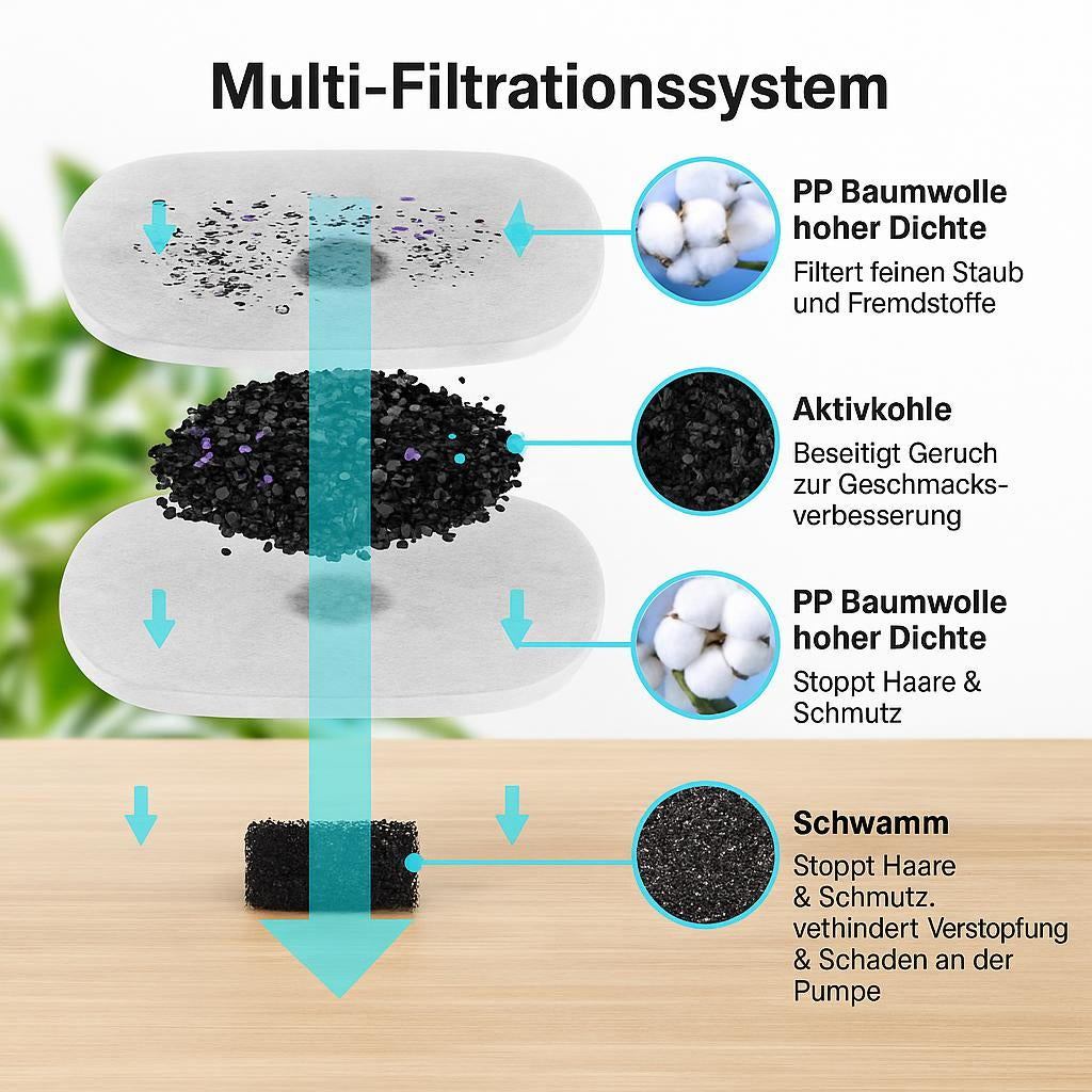 Zoolie® Automatischer Katzen-Wasserbrunnen 2,2 l aus Edelstahl, quadratisch, mit Fenster
