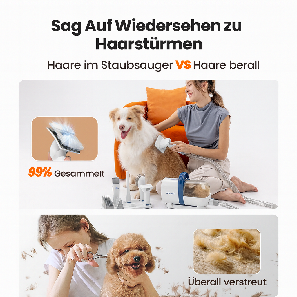 Zoolie® 7-in-1 Haustier Pflege Staubsauger Set