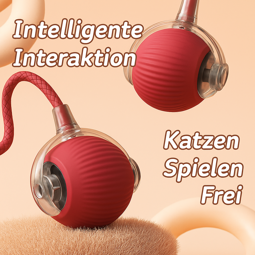 Interaktiver elektrischer Haustierball mit Schwanzattrappe - für Katze und Hund