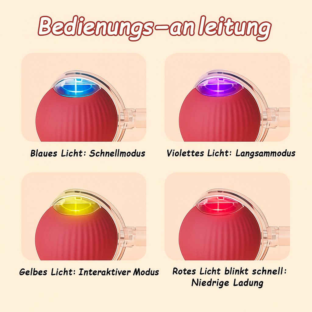 Interaktiver elektrischer Haustierball mit Schwanzattrappe - für Katze und Hund