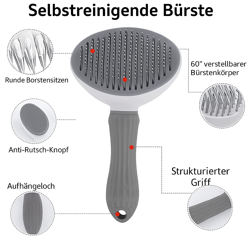 Zoolie® Haarentfernungsbürste für Hunde und Katzen - Selbstreinigend & Effizient