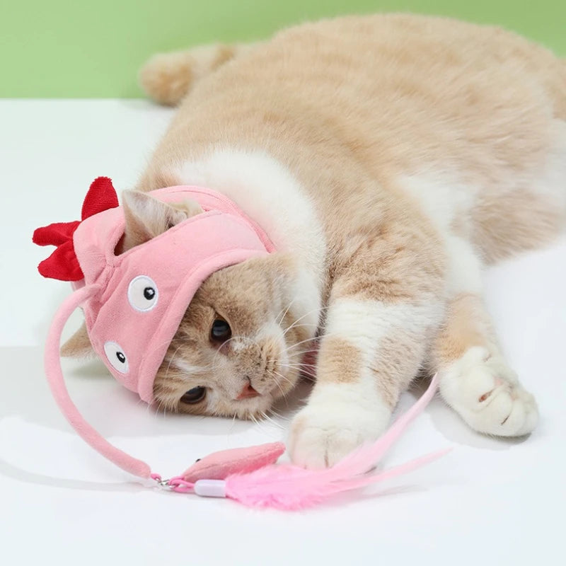 Zoolie® Interaktiver Katzenspielzeug-Teaser mit Hüte für Katzen und Kätzchen